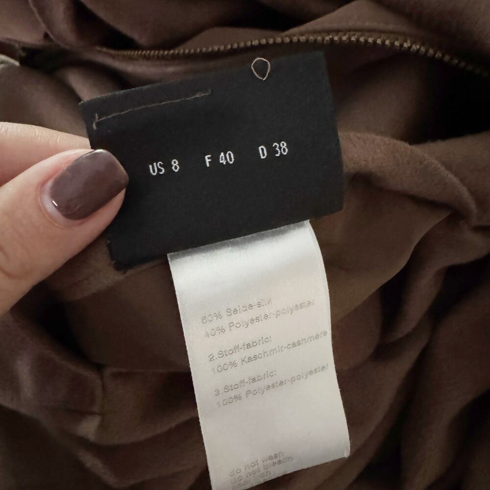 AKRIS Reversible Cashmere Silk Parka Jacket Brown Tan 8 - Picture 10 of 10